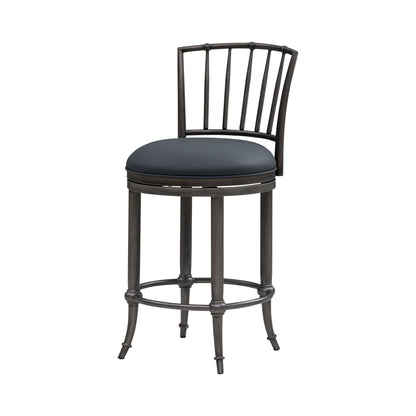 Vince - Commercial Grade Steel Frame Faux Leather Upholstered Swivel Counter Height Barstool