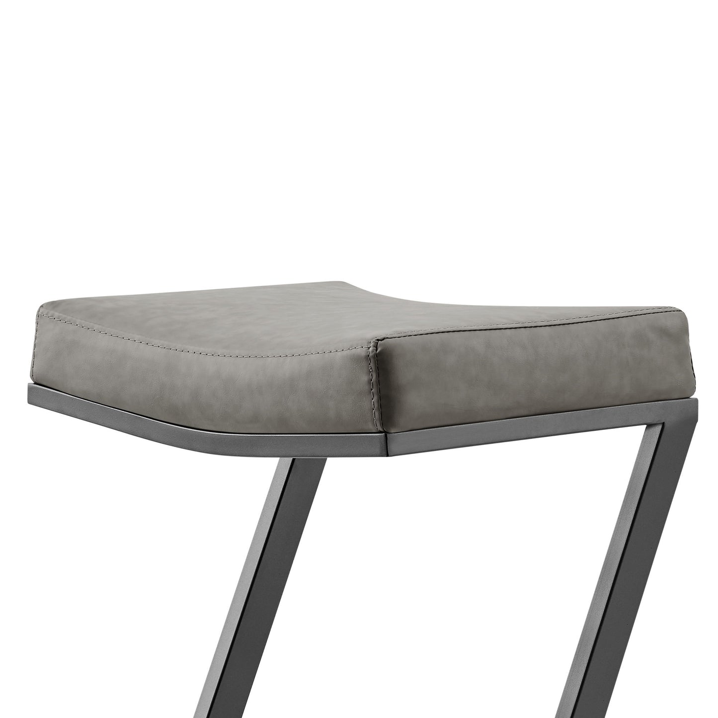 Atlantis - 30" Vintage Backless Bar Stool - Matte Black / Gray