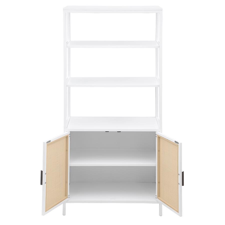 Amherst - 3-Shelf Radio Weave Cane Metal Accent Cabinet