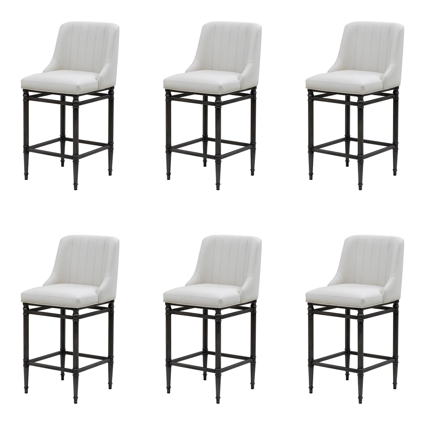 Marvin - Steel Frame Faux Leather Upholstered Bar Height Barstool