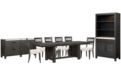 Plum Creek - 9 Piece Extendable Trestle Dining Table Set