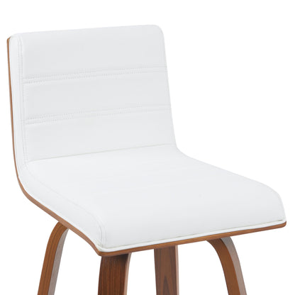 Vienna - Modern Swivel Bar Height Stool - Walnut Finished Wood Frame
