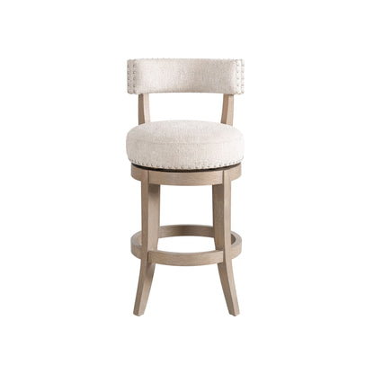 Mystic - Solid Wood Upholstered 26" Counter Height Swivel Barstool