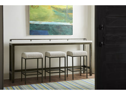 Curated - Essence Console Table With Stools - White