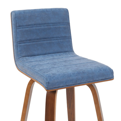Vienna - Modern Counter Height Swivel Bar Stool - Walnut Finished Wood Frame