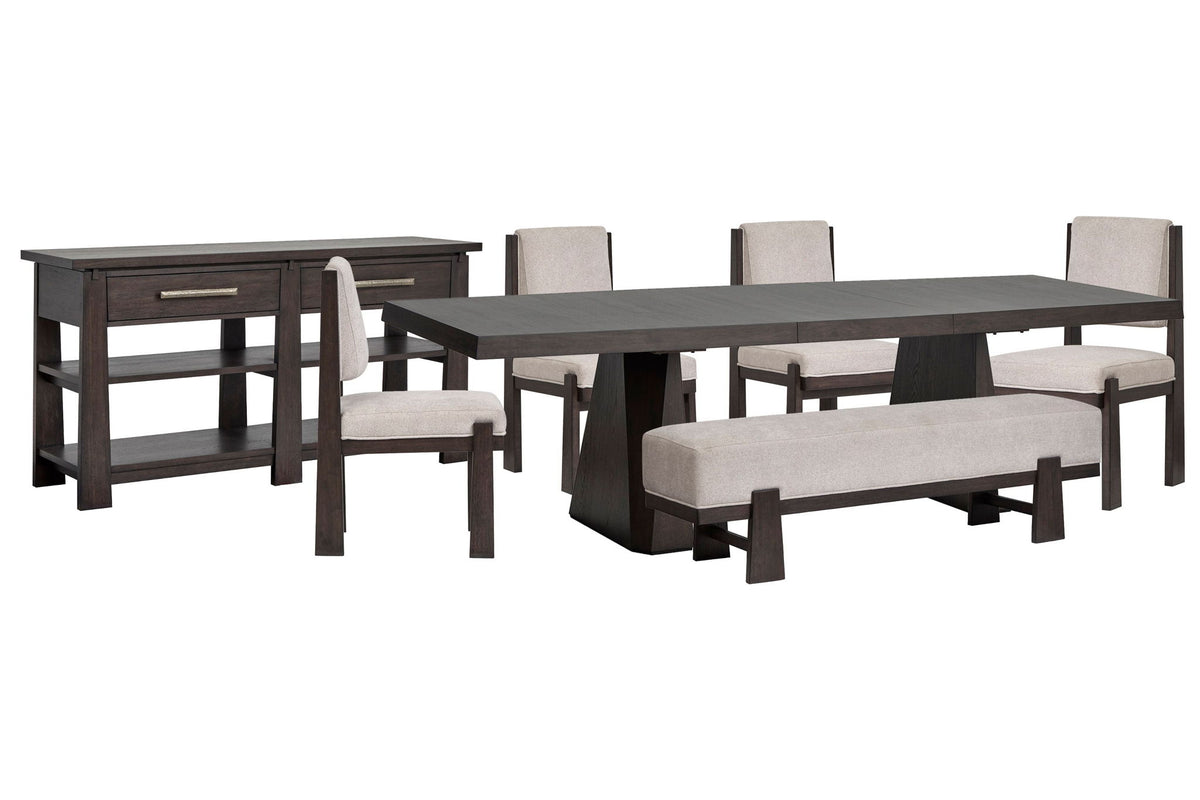 Tauren - 7 Piece Extendable Double Pedestal Dining Table Set