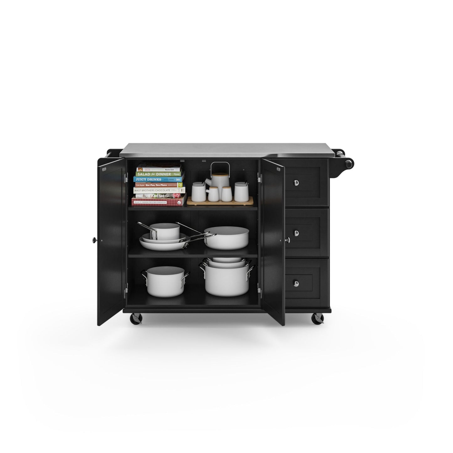 Dolly Madison - Kitchen Cart With Stainless Steel Top