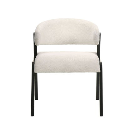 Kimber - 5-Piece Marble Dining Set - Black Finish And Snow Pearl Seats
