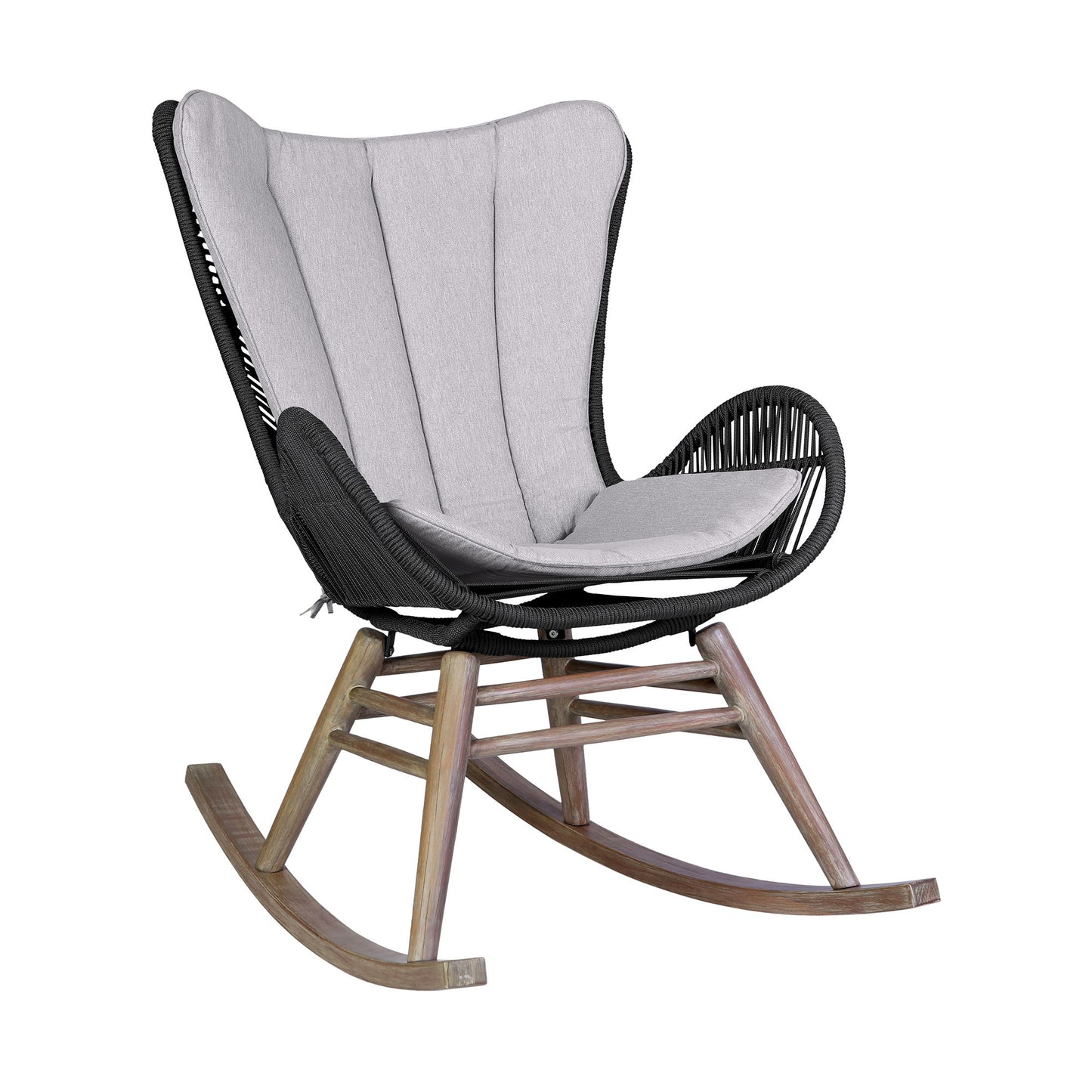 Mateo - Outdoor Patio Rocking Chair - Light Eucalyptus / Charcoal