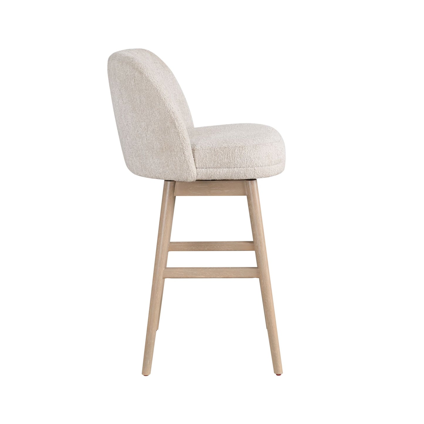 Sadie - Solid Wood Upholstered 30" Bar Height Swivel Barstool