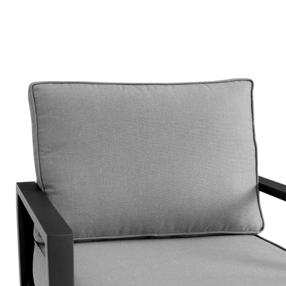 Grand - Aluminum Outdoor Swivel Glider Chair With Cushions - Black / Dark Gray