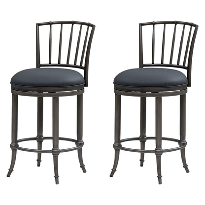 Vince - Commercial Grade Steel Frame Faux Leather Upholstered Swivel Counter Height Barstool