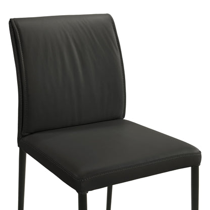 Meriam - Full Back Top Grain Leather Upholstered Metal Dining Chairs (Set of 2)