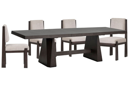 Tauren - 5 Piece Extendable Double Pedestal Dining Table Set