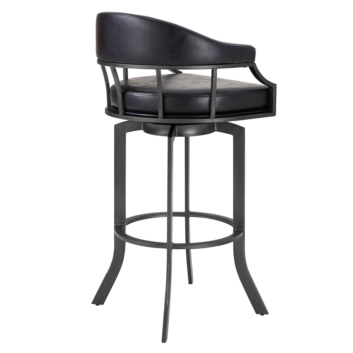 Pharaoh - Swivel Faux Leather Bar Stool - Mineral Finish