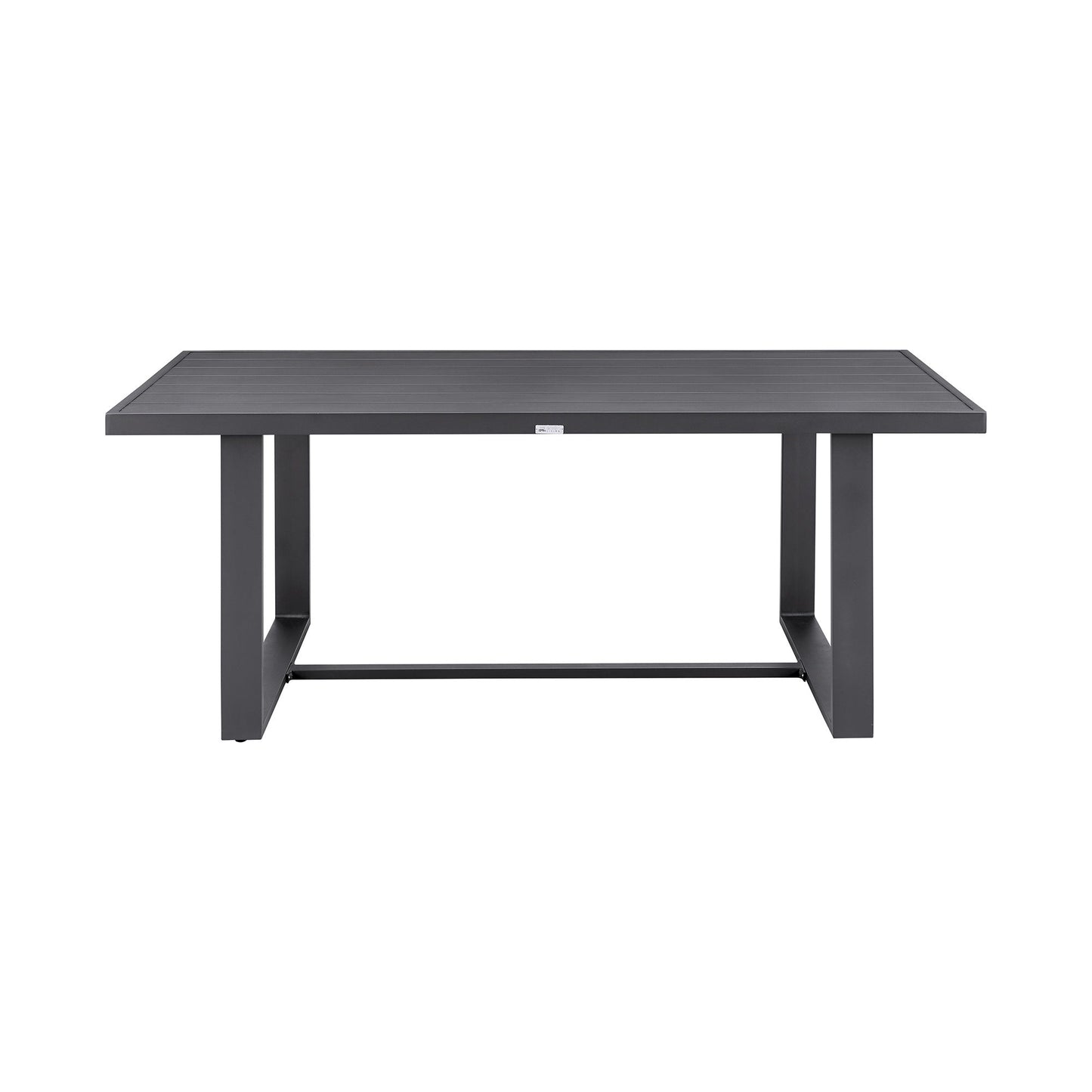 Menorca - Outdoor Patio 5-Piece Dining Table Set In Aluminum With Gray Cushions