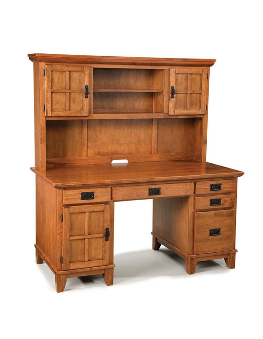 Arts & Crafts - Pedestal Desk With Hutch