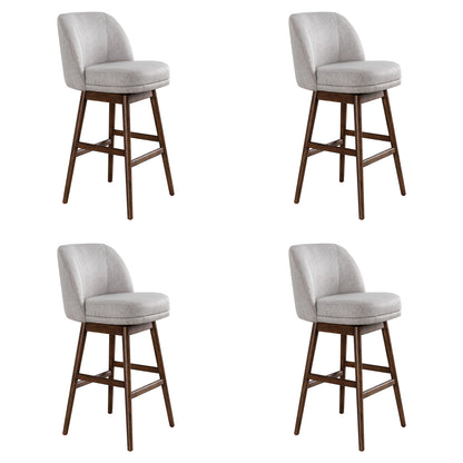Sadie - Solid Wood Upholstered 30" Bar Height Swivel Barstool
