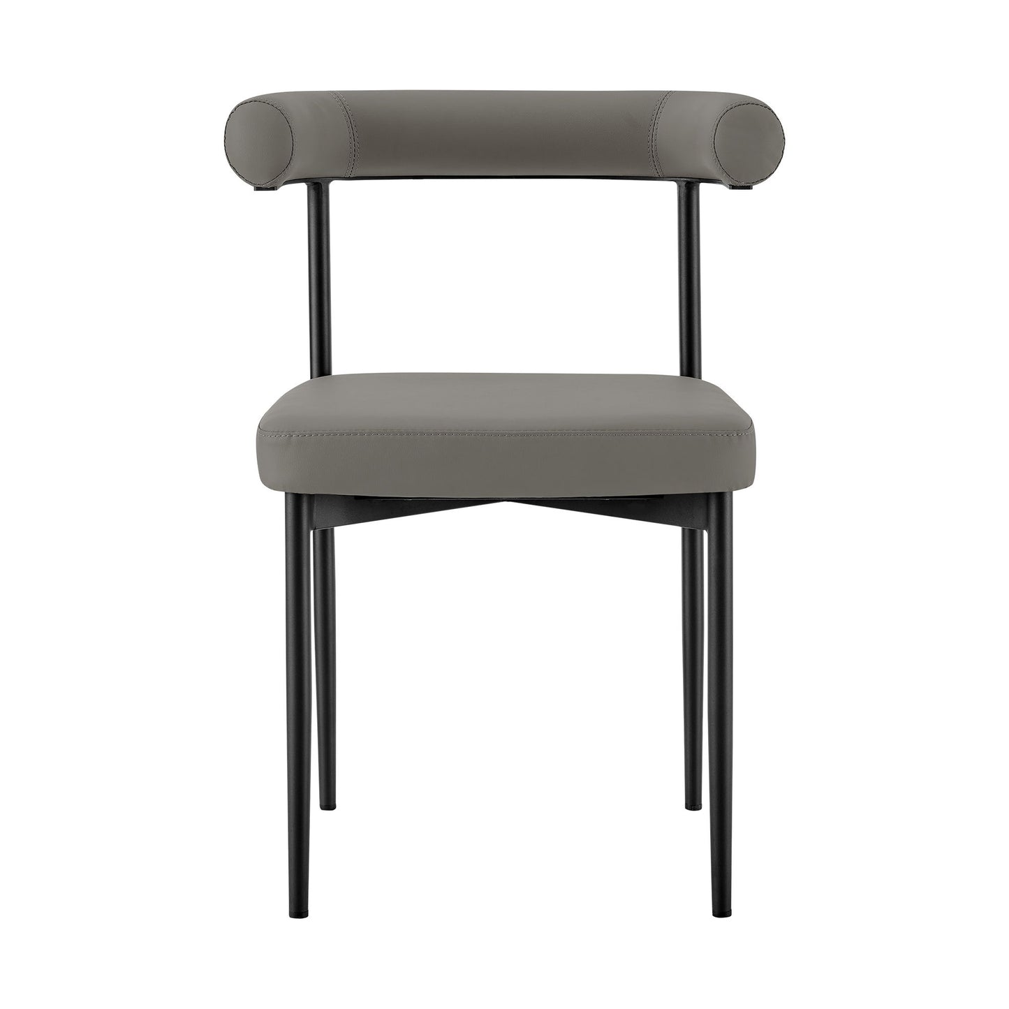Veronica Shannon -Round Glass Dining Table Set - Matte Black Legs