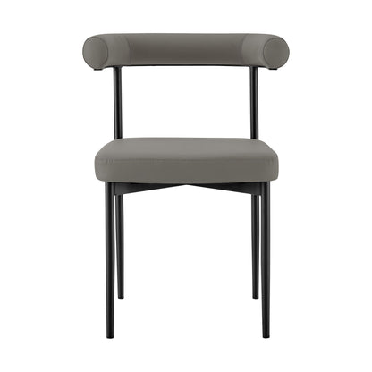 Veronica Shannon -Round Glass Dining Table Set - Matte Black Legs