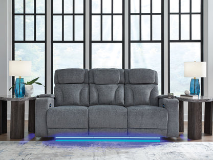 Studio Cave - Power Reclining Sofa - Steel