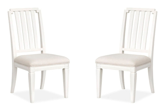 Willowbrook - Upholstered Side Chair With Wood Slat Back (Set of 2) - Egg Shell White