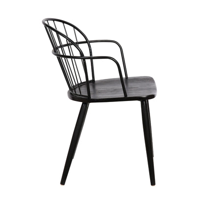 Bradley - Steel Framed Side Chair - Black Powder / Black Brushed