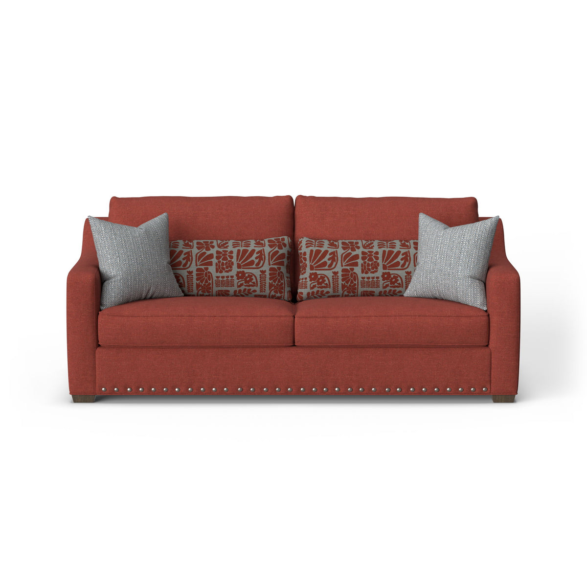 Milo - Fabric Two-Cushion Sofa With Nailhead Trim