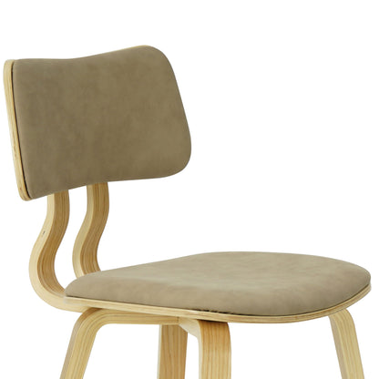 Jaguar - Curved Back Wood Dining Chair With Faux Leather Seat