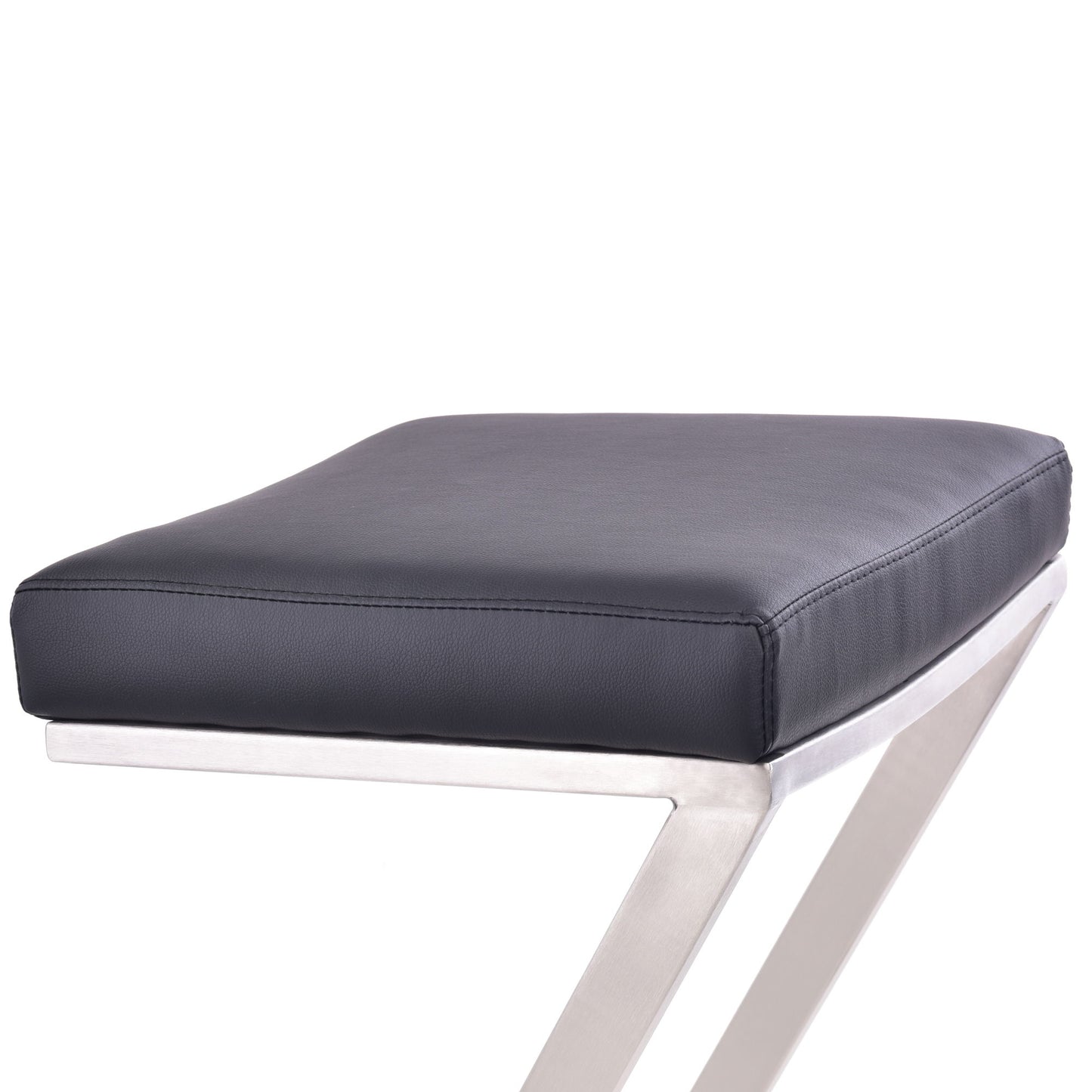 Atlantis - 26" Counter Height Backless Bar Stool - Black / Brushed