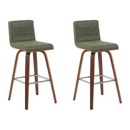 Vienna - Modern Swivel Bar Height Stool - Walnut Finished Wood Frame