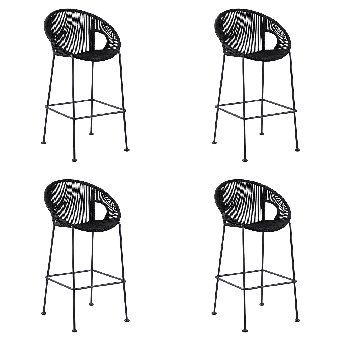 Acapulco - 30" Indoor Outdoor Steel Bar Stool With Rope Set of 2