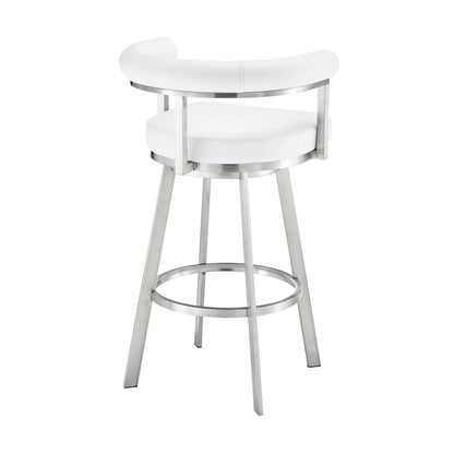Nolagam - Swivel Bar Stool - Brushed Stainless Steel