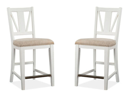 Heron Cove - Counter Chair With Upholstered Seat (Set of 2) - Chalk White