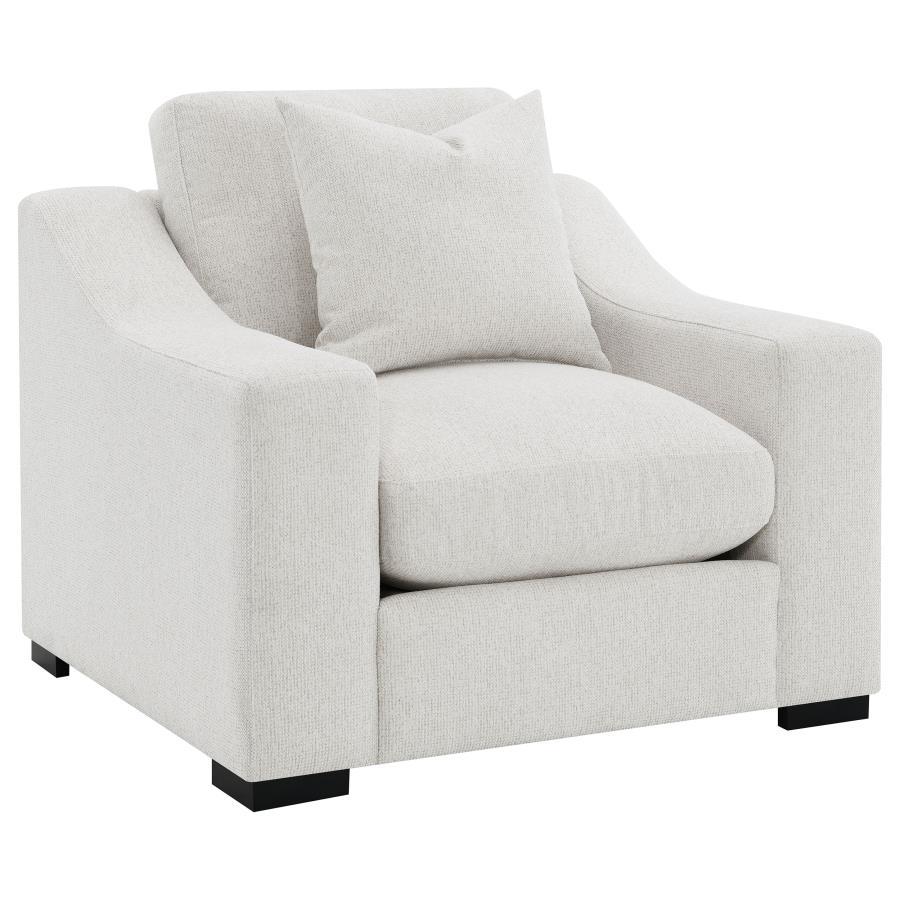 Ashlyn - Fabric Upholstered Track Arm Accent Chair - Sand