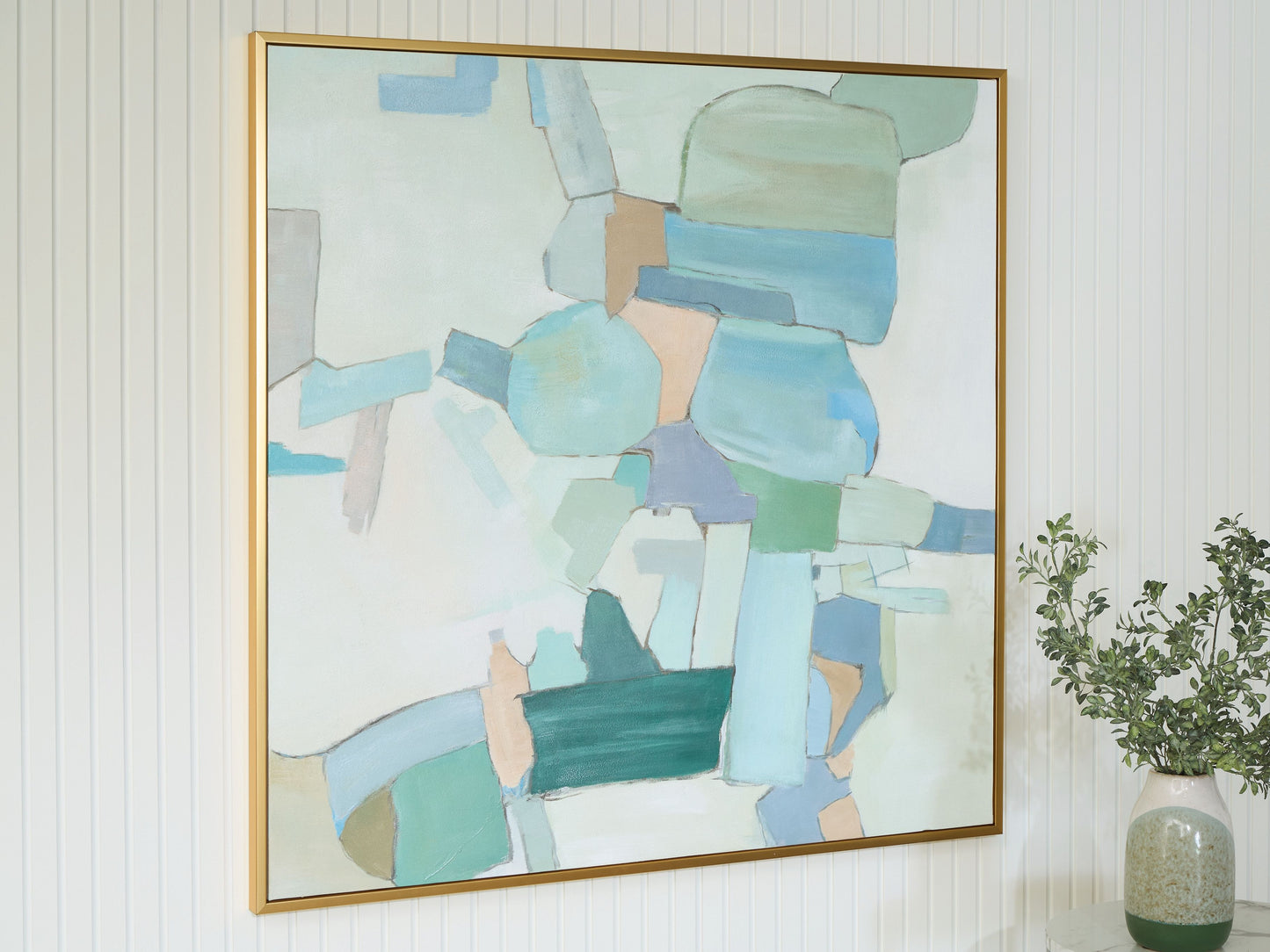 Wynburn - Wall Art - White / Blue / Green