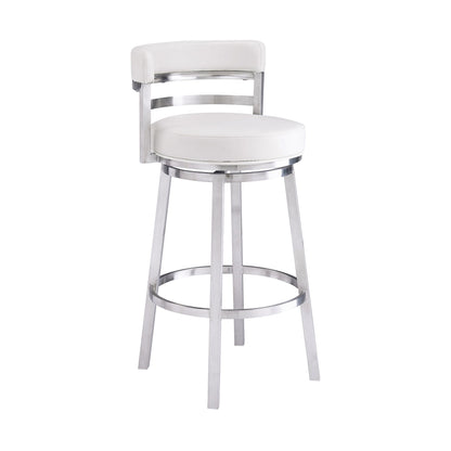 Titana - Swivel Faux Leather And Brushed Stainless Steel Bar Stool