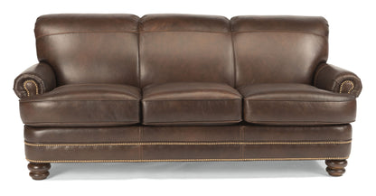 Bay Bridge - Leather Sofa, Nailhead Trim