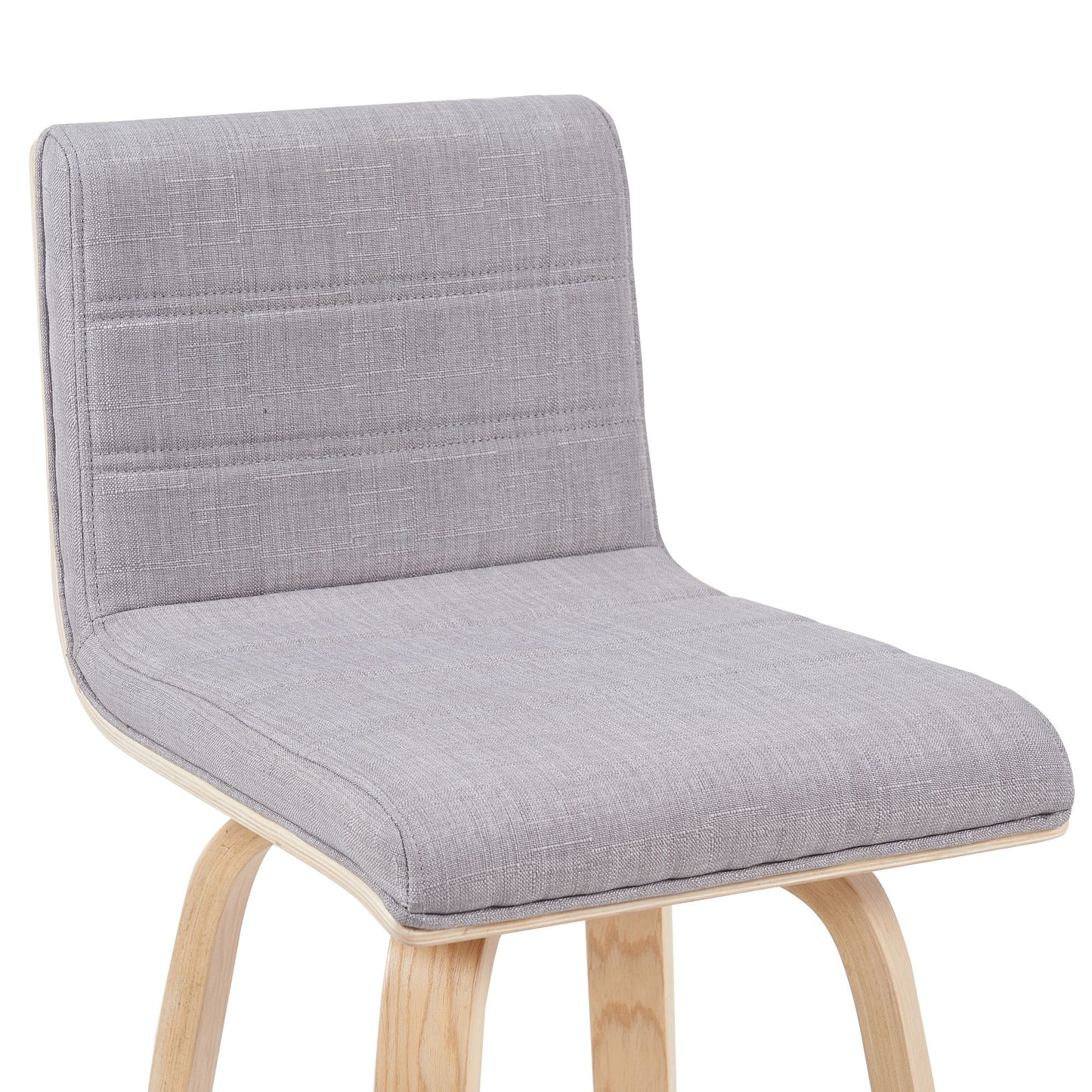 Vienna - Modern Swivel Bar Height Stool - Patterned Oak Wood Frame