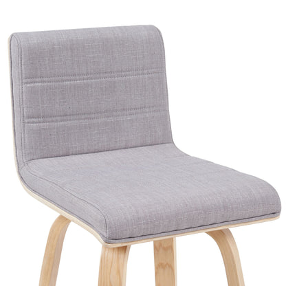 Vienna - Modern Swivel Bar Height Stool - Patterned Oak Wood Frame