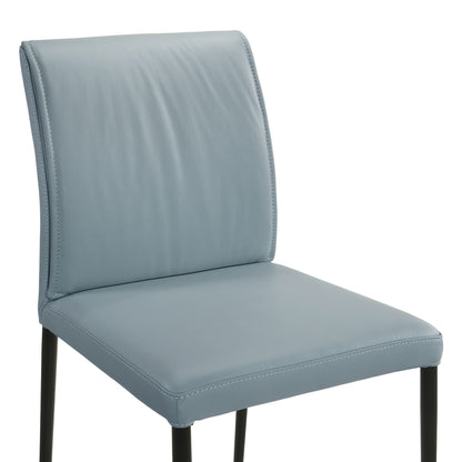 Meriam - Full Back Top Grain Leather Upholstered Metal Dining Chairs (Set of 2)