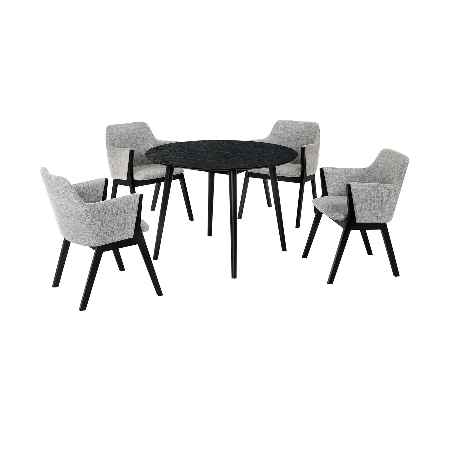 Arcadia And Renzo - 5 Piece Dining Set - Gray / Black