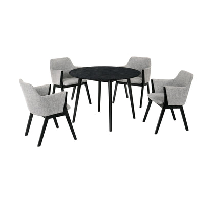 Arcadia And Renzo - 5 Piece Dining Set - Gray / Black