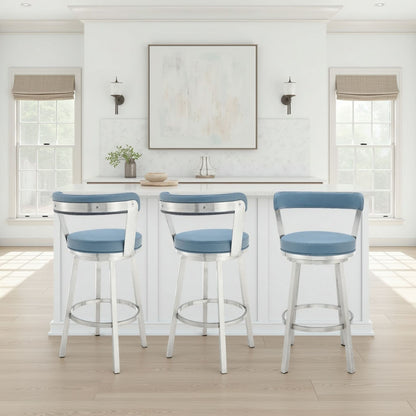 Bryant - Swivel Bar Stool With Silver Frame