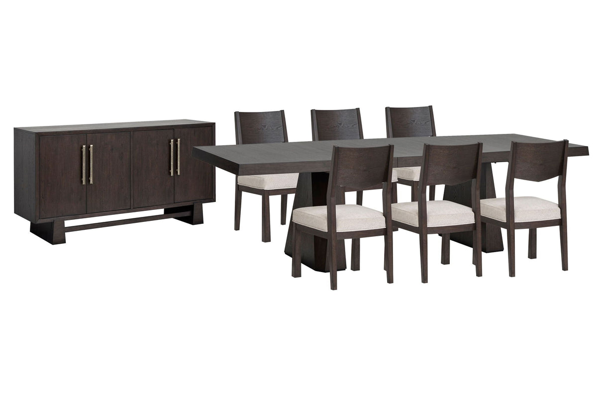 Tauren - 8 Piece Extendable Double Pedestal Dining Table Set