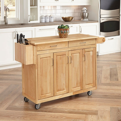 General Line - 35.5" Kitchen Cart With 2 Drawers - Light Brown