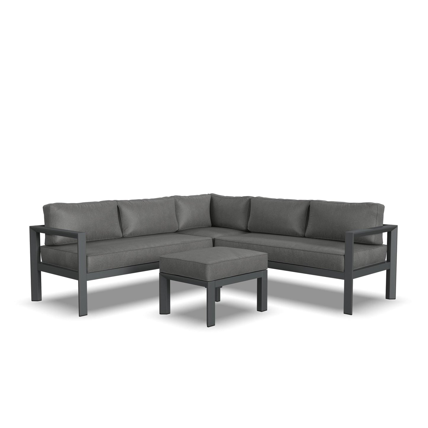Grayton - 5 Seat Sectional, Ottoman - Dark Gray