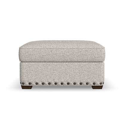 Milo - Fabric Cocktail Ottoman With Nailhead Trim
