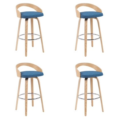 Sonia - Modern Swivel Bar Height Stool - Patterned Oak Wood Finish