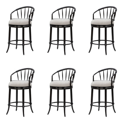 Luther - Commercial Grade Steel Frame Fabric Upholstered Swivel Counter Height Barstool